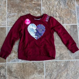 Brand New Toddler Girl Flip Sequin Top size 4